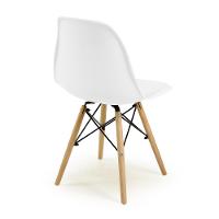 Conjunto 20 Cadeiras Charles Eames Eiffel Wood Base Madeira - Branca