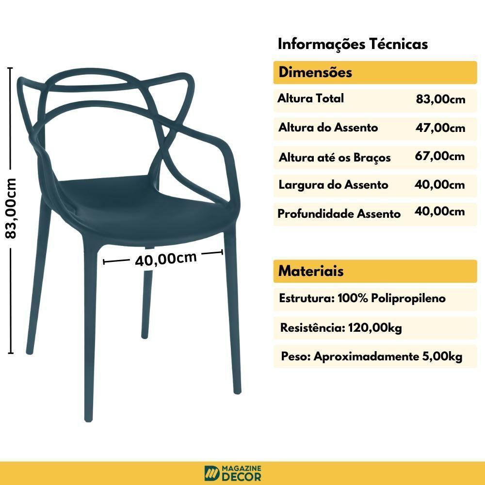 Kit 18 Cadeiras De Jantar Allegra Design Empilhável - Azul Marinho - 8