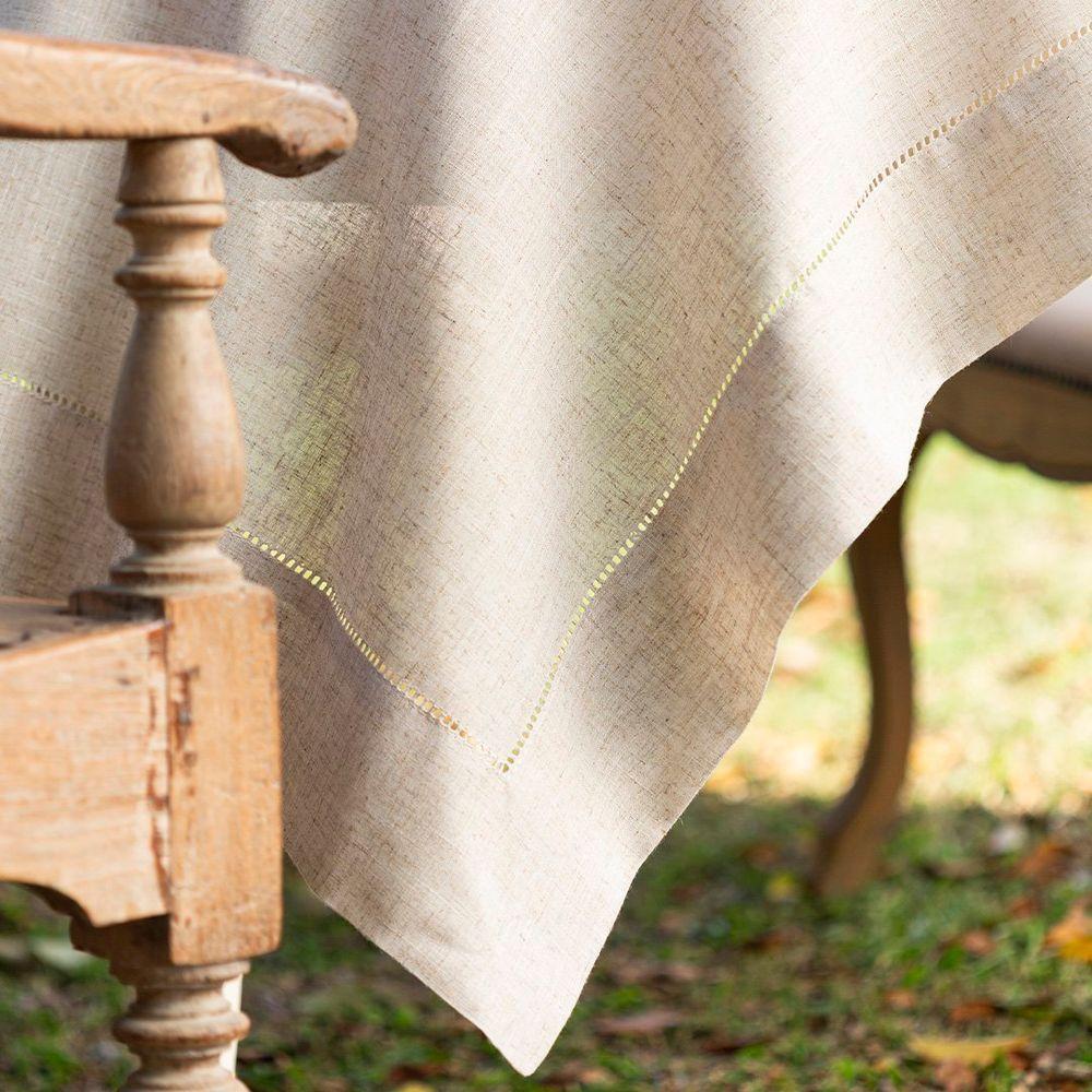 Toalha De Mesa Copa E Cia Miami Natural - Quadrada 8 Lugares - 220 X 220 Cm - 4