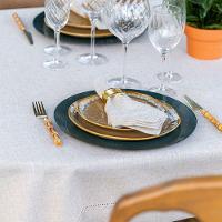 Toalha De Mesa Copa E Cia Miami Natural - Quadrada 8 Lugares - 220 X 220 Cm - 3