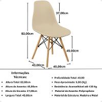 Conjunto 10 Cadeiras Charles Eames Eiffel Wood Base Madeira - Nude - 2