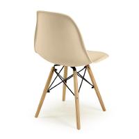 Conjunto 10 Cadeiras Charles Eames Eiffel Wood Base Madeira - Nude