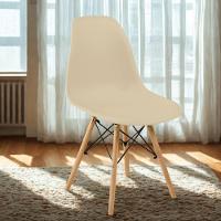 Conjunto 10 Cadeiras Charles Eames Eiffel Wood Base Madeira - Nude - 5