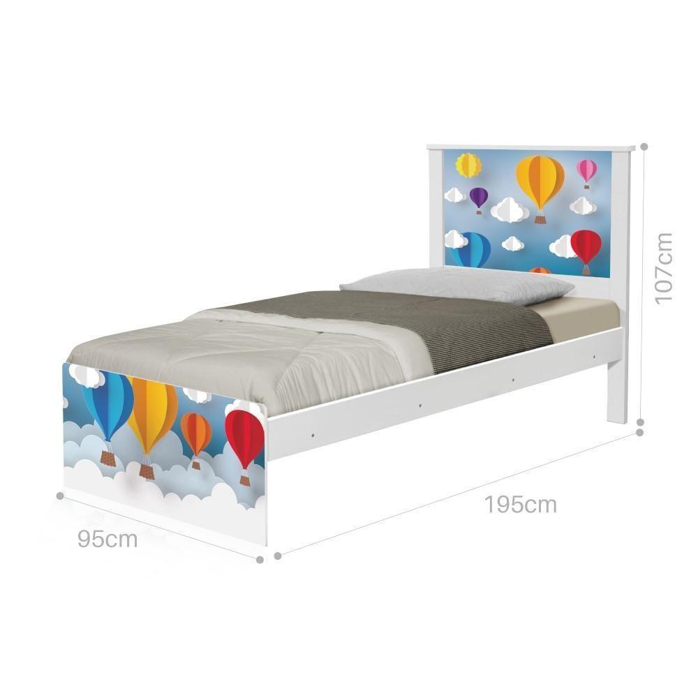 Cama Solteiro Adesivada Balão Com Colchão - 2