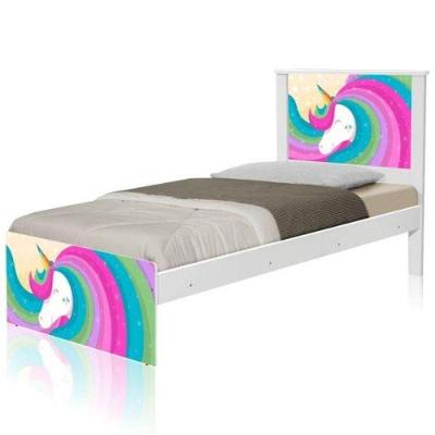 Cama Juvenil Barcelona Unicórnio Arco íris Com Colchão