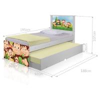 Bicama Juvenil Adesivada Safari Macaquinhos Com Colchões - 2