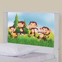 Bicama Juvenil Adesivada Safari Macaquinhos Com Colchões