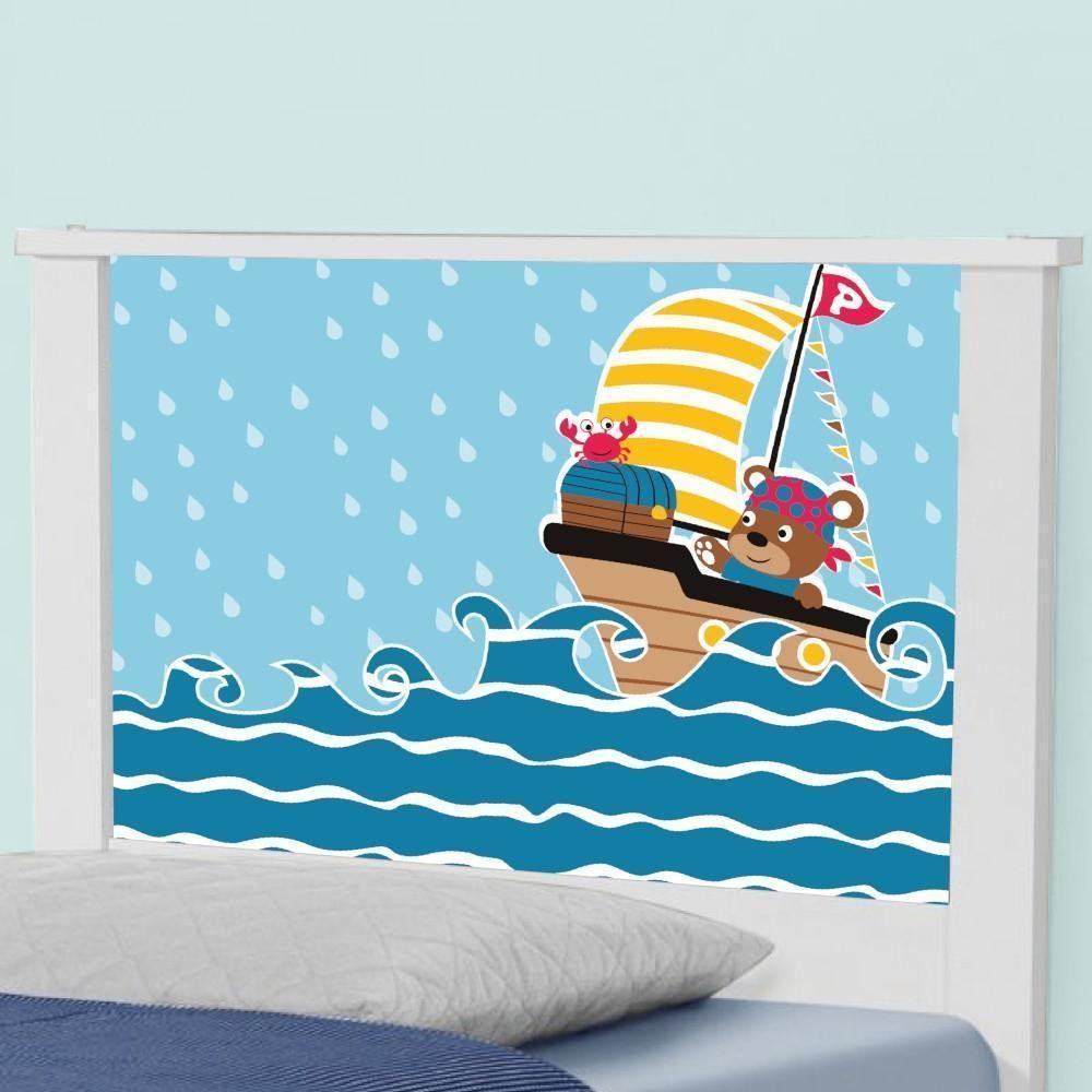 Bicama Juvenil Adesivada Ursinho Pirata Com Colchões - 4