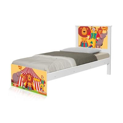 Cama Solteiro Adesivada Palhaço Circo Com Colchão