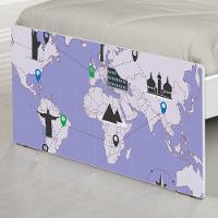 Cama Solteiro Adesivada Mapa Viagens Com Colchão - 3