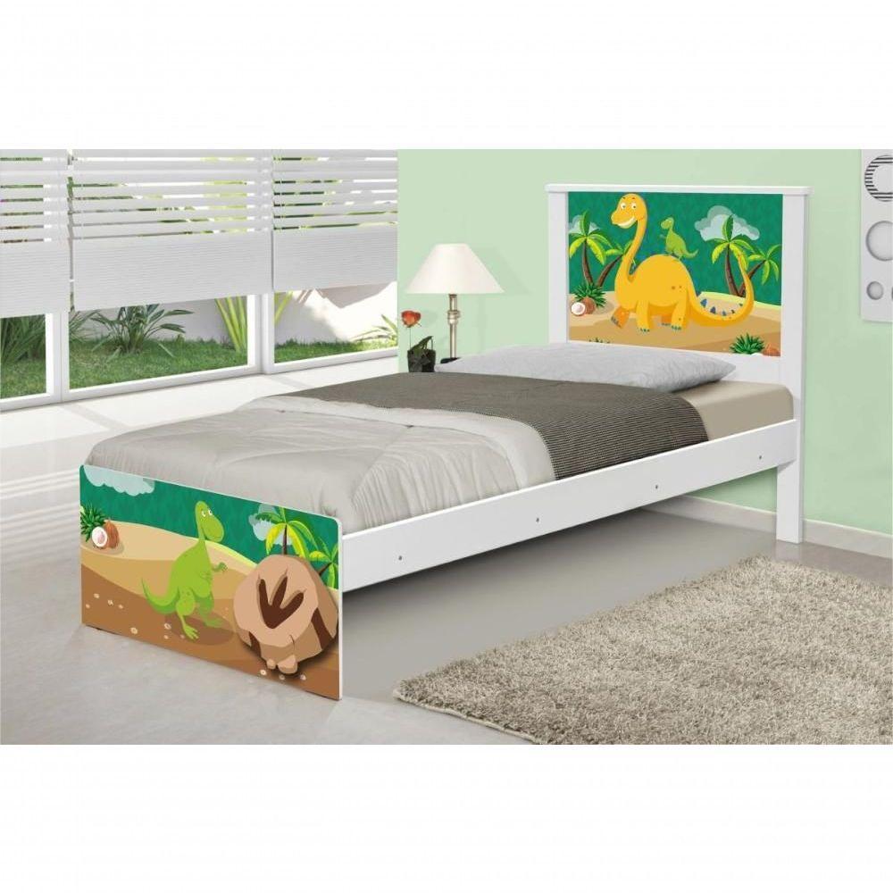 Cama Solteiro Adesivada Dinossauro Com Colchão - 3