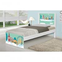 Cama Solteiro Adesivada Mundo Viagens Com Colchão - 3