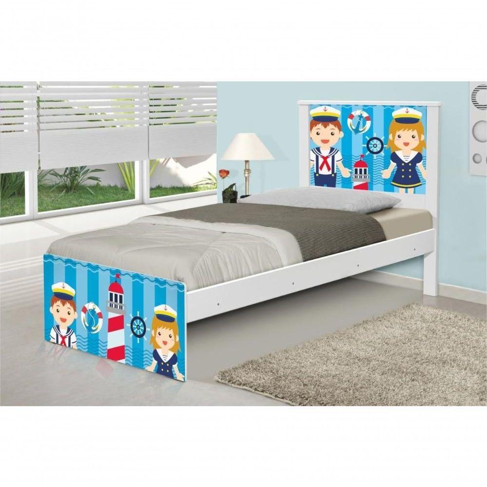 Cama Solteiro Adesivada Marinheiros Com Colchão - 3