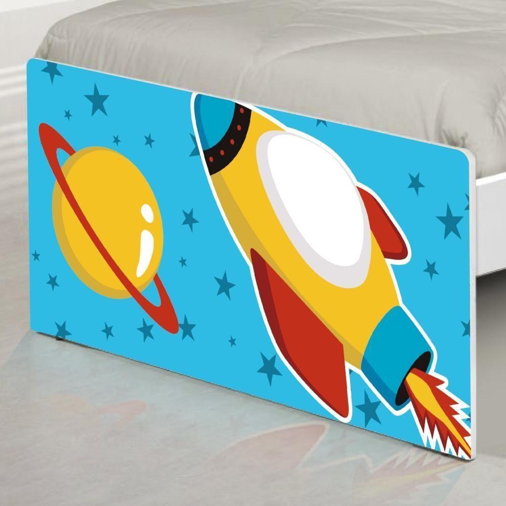 Cama Solteiro Adesivada Foguete Espacial Com Colchão - 5