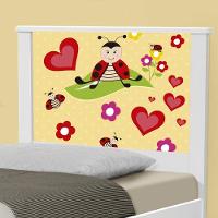 Cama Solteiro Adesivada Joaninha Com Colchão