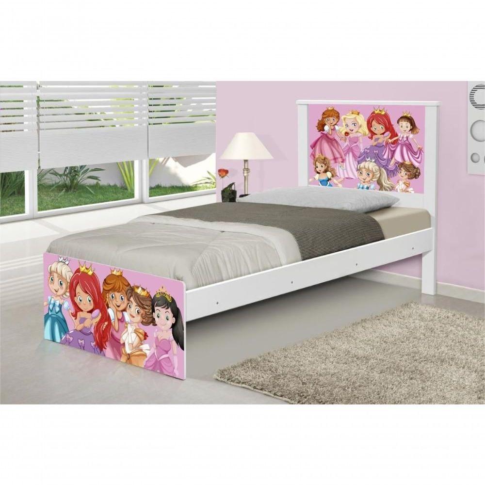 Cama Solteiro Adesivada Princesinhas Com Colchão - 3