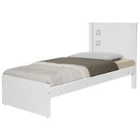 Cama Solteiro Barcelona Branco Com Colchão - 1