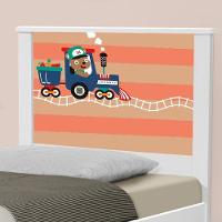 Cama Solteiro Adesivada Trenzinho Com Colchão