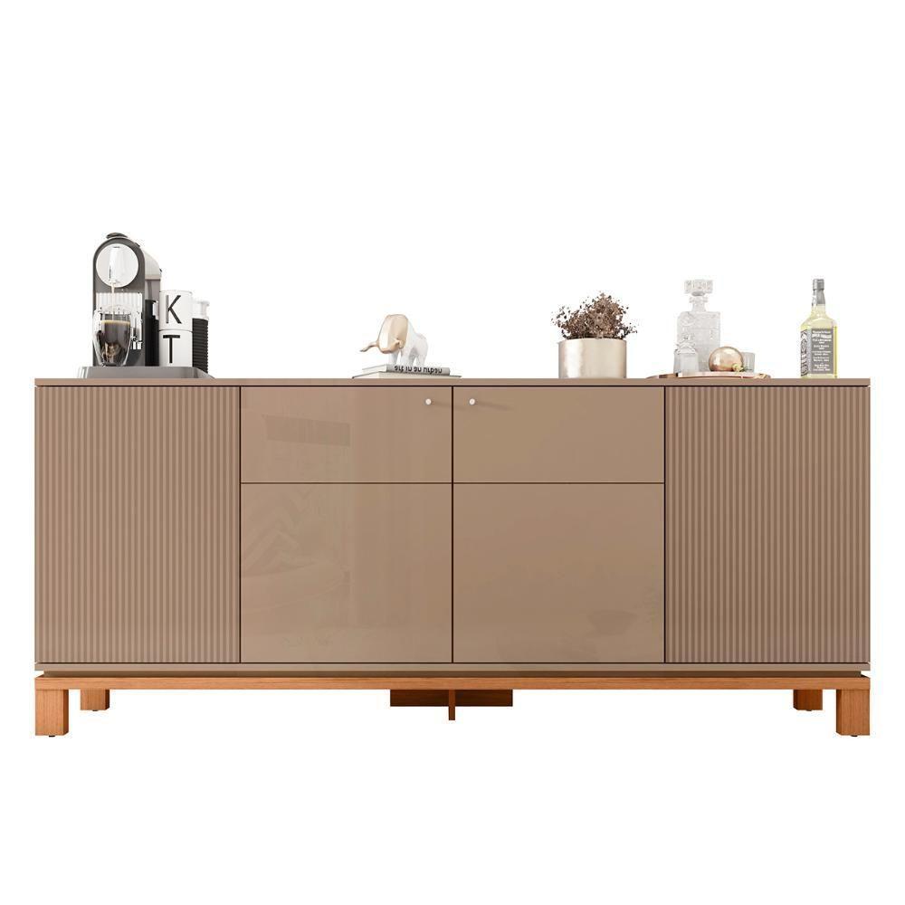 Buffet Aparador E Cristaleira Com Led Lucca Areia-freijó C01 - Mpozenato - 6
