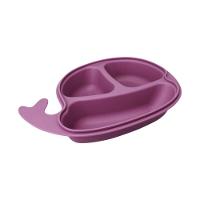 Prato Infantil Baleia Rosa Com Divisórias E Tampa Para Refeições Divertidas - 4