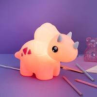 Abajur 3d Dinossauro Rosa: Iluminação Encantadora Para Quarto De Bebê - 1