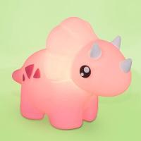 Abajur 3d Dinossauro Rosa: Iluminação Encantadora Para Quarto De Bebê - 3