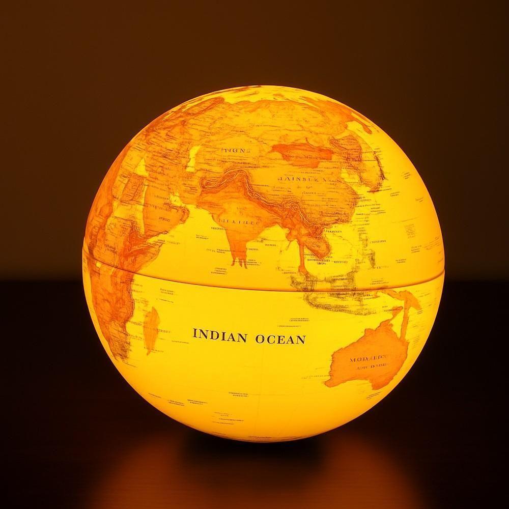 Globo Terrestre Luminaria Decorativa Mapa Mundi Iluminacao Led E Movimento Automatico Escritorio - 4