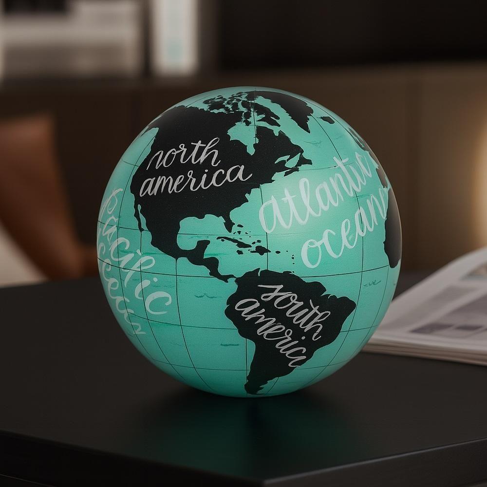Globo Terrestre Luminaria Decorativa Mapa Mundi Iluminacao Led E Movimento Automatico Escritorio - 5