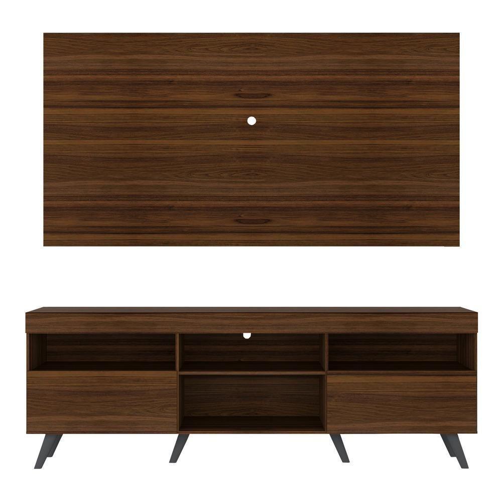 Rack C/ Painel Tv 65" Retrô Holanda Br3133 Duna Preto - 2