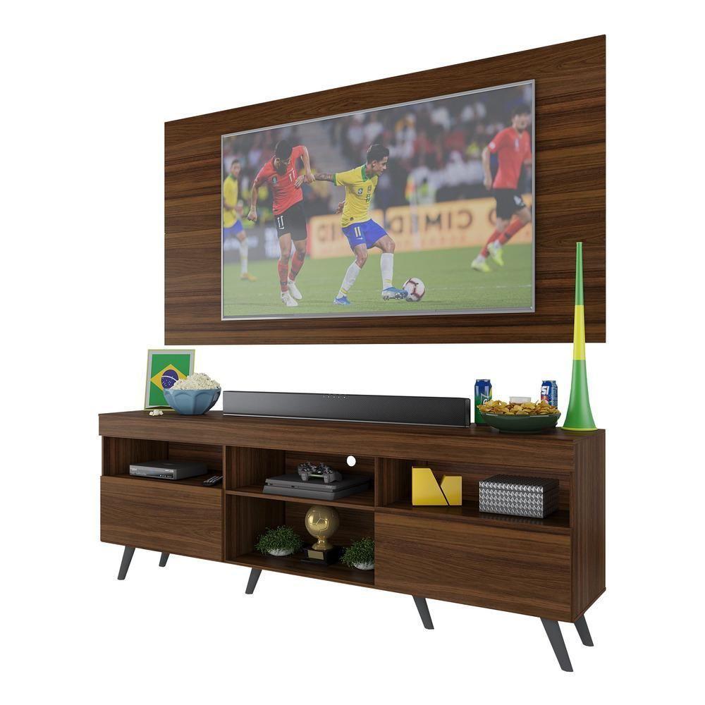 Rack C/ Painel Tv 65" Retrô Holanda Br3133 Duna Preto - 6