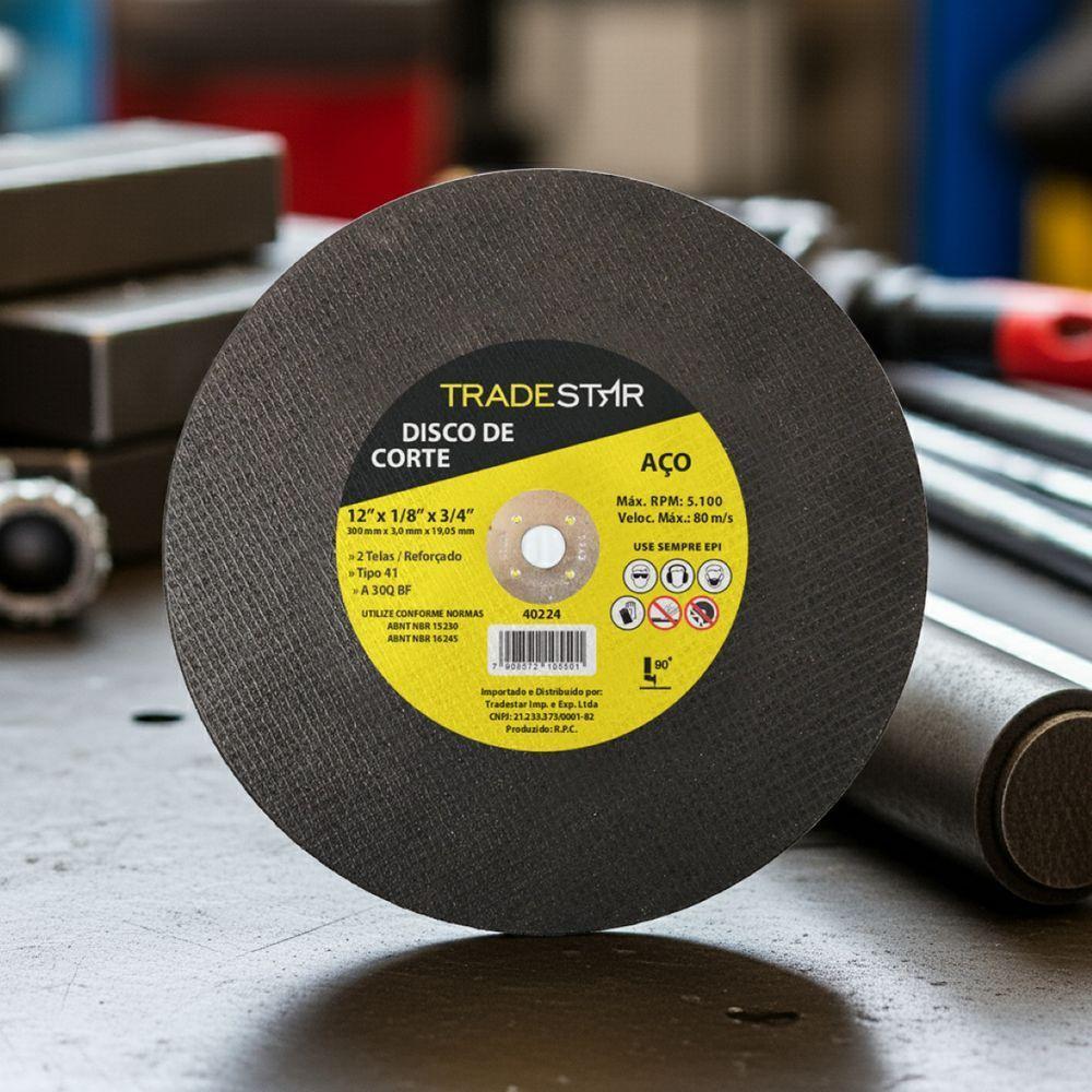 Disco De Corte 300 X 3 Mm Furo 3/4 Mm Aço Tradestar - 4
