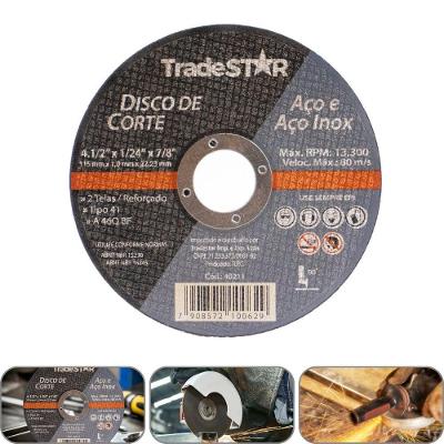 Disco De Corte 115 X 1 Mm Furo 7/8 Aço E Inox Tradestar