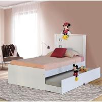 Cama Solteiro Alicante Branca Com Auxiliar Com Cabeceira - 1