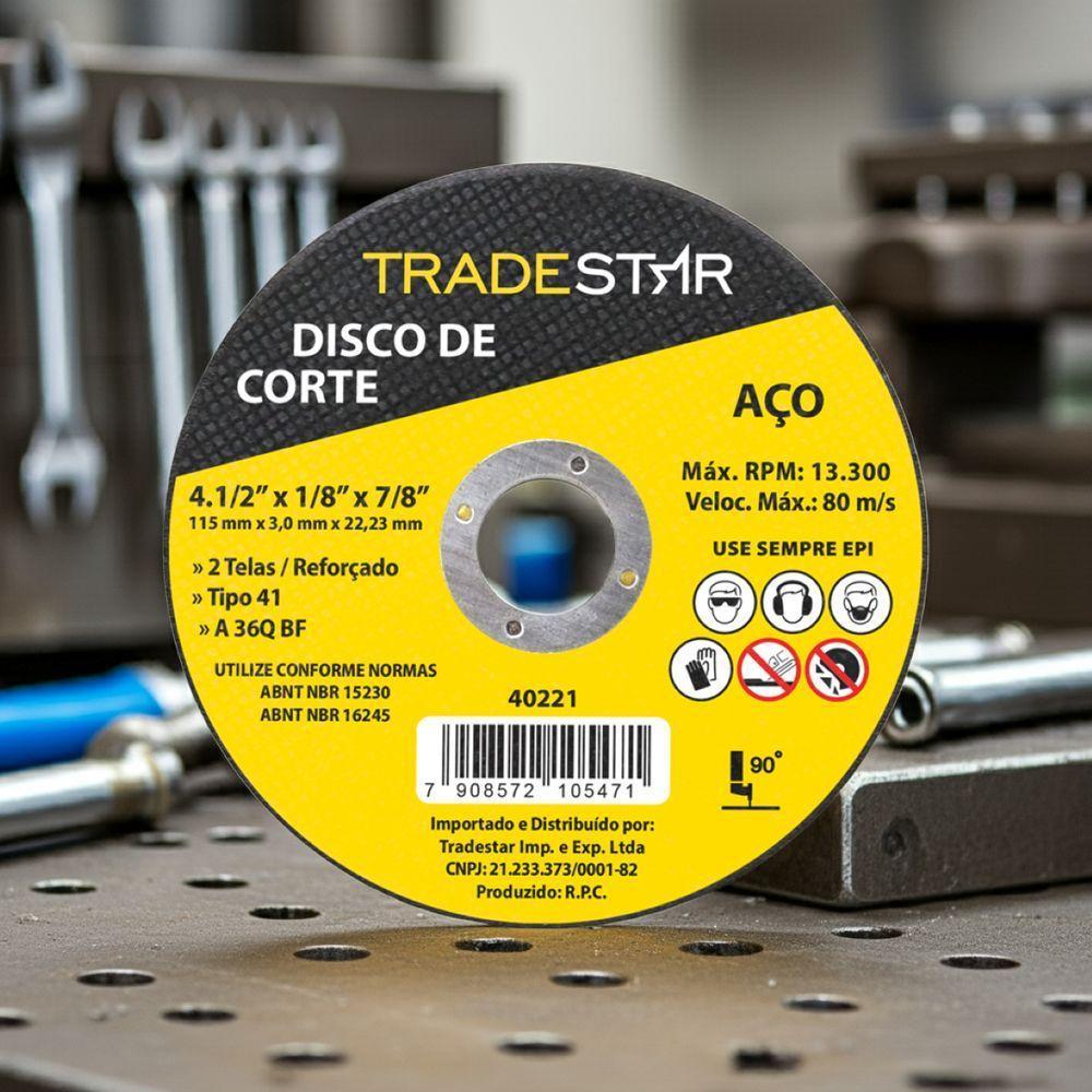 Disco De Corte 115 X 3 Mm Furo 7/8 Mm Metal Pro Tradestar - 5
