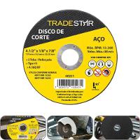 Disco De Corte 115 X 3 Mm Furo 7/8 Mm Metal Pro Tradestar - 1