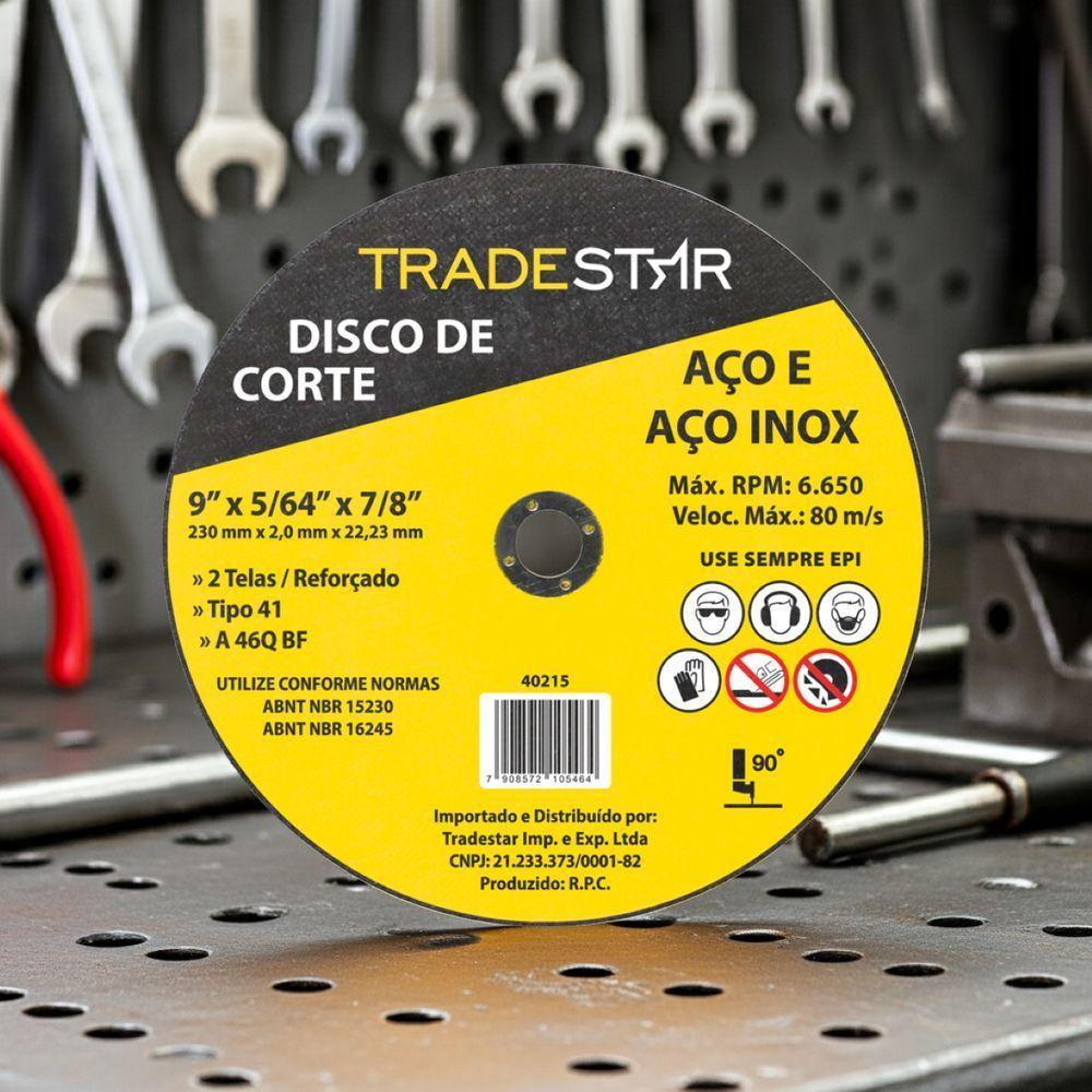 Disco De Corte 230x2,0 Mm Furo 7/8 Aço E Inox Tradestar - 3