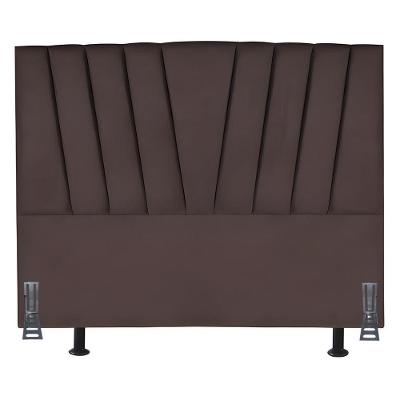 Cabeceira Cama Box Casal 140 Cm Joana Em Corino Com Frame Marrom