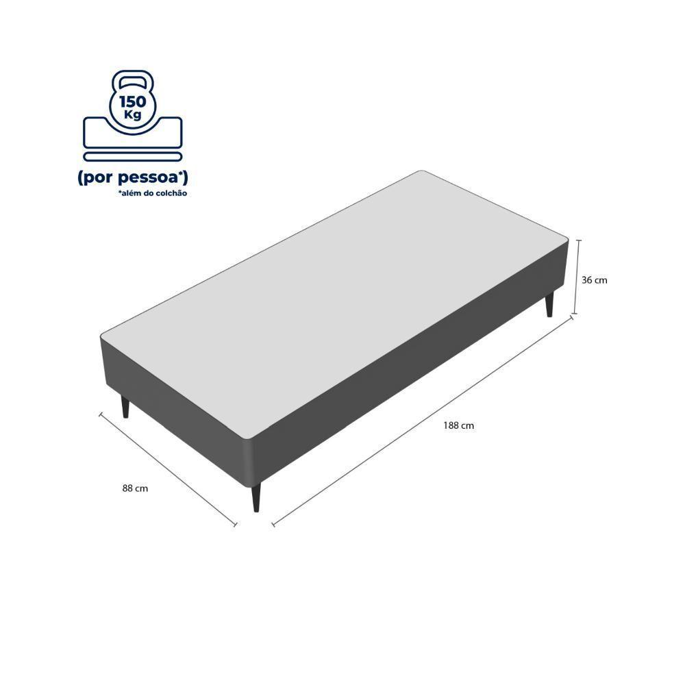 Base Sommier Bege Solteiro (88x188x23) - Ortobom - 6