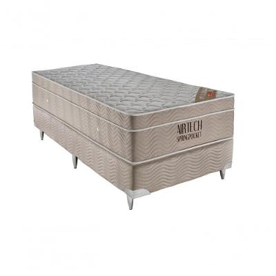 Cama Box E Colchão Airtech Springpocket – Solteiro (88x188) - Ortobom