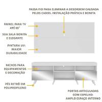 Rack C/ Painel Tv 65" Com Espelho Holanda Br3138 Branco - 5