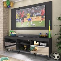 Rack C/ Painel Tv 65" Com Espelho Holanda Br3138 Preto - 1
