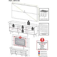 Rack C/ Painel Tv 65" Com Espelho Holanda Br3138 Preto