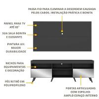 Rack C/ Painel Tv 65" Com Espelho Holanda Br3138 Preto - 5