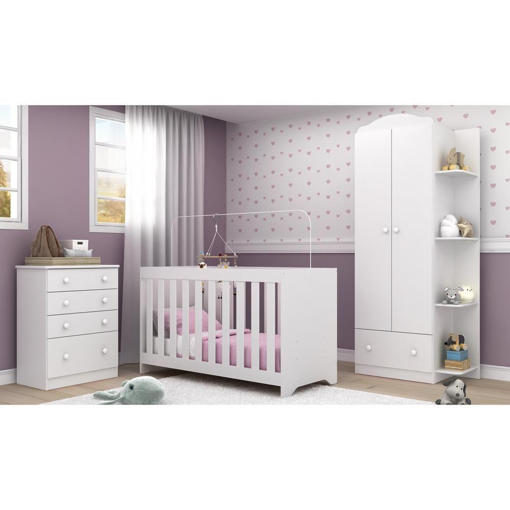 Quarto Infantil Berço 3x1 Roupeiro Cômoda Multimóveis - 1