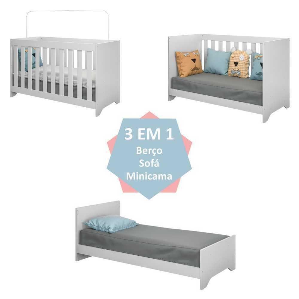 Quarto Infantil Berço 3x1 Roupeiro Cômoda Multimóveis - 5