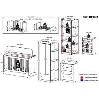 Quarto Infantil Berço 3x1 Roupeiro Cômoda Multimóveis
