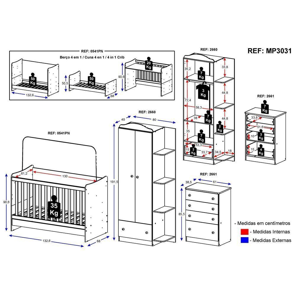 Quarto Infantil Completo João e Maria com Berço 4 em 1  - 7