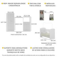 Quarto de Bebê Completo com Berço Guarda-Roupa e Cômoda - 7