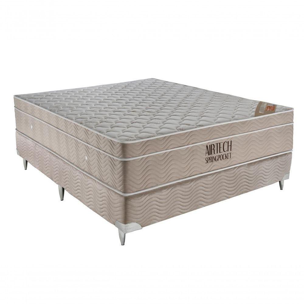 Cama Box E Colchão Airtech Springpocket – Casal (138x188) - Ortobom - 1