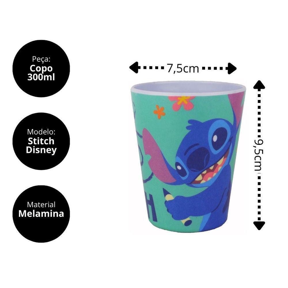 Kit 3 Copos Infantil Melamina Stitch Disney 300ml - Tuut - 2